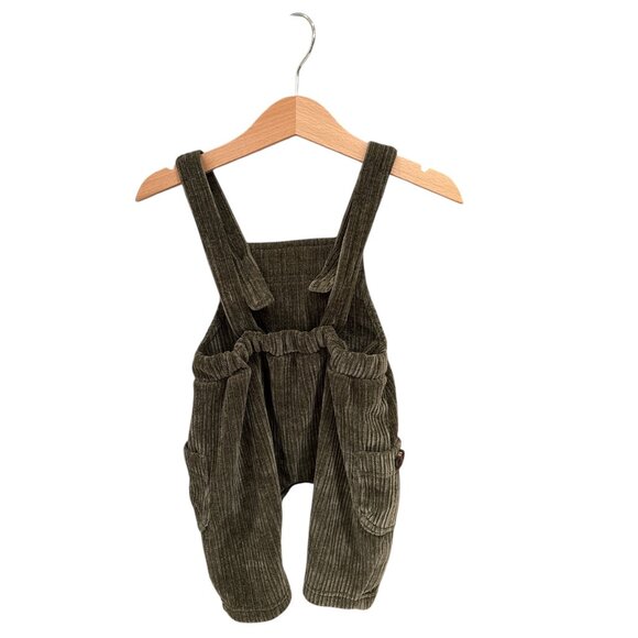 Green Corduroy Baby Overalls With Button Straps & Pockets By La Stella - Picture 2 of 7